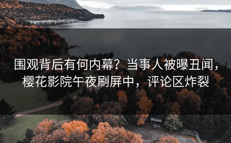 围观背后有何内幕？当事人被曝丑闻，樱花影院午夜刷屏中，评论区炸裂